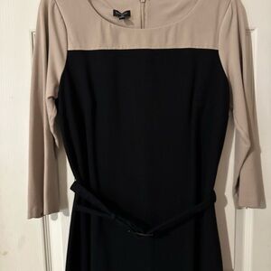 Talbots Black and Tan Long Sleeve Dress
